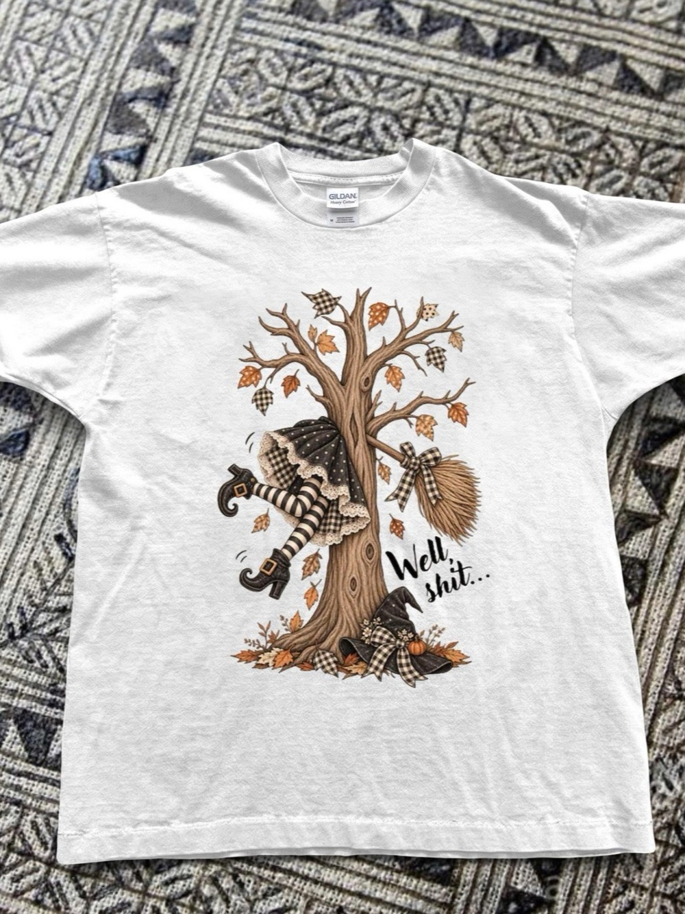 Well Shit Halloween Witch T-shirt Fall Graphic Tee Autumn Witchy Vintage Shirt